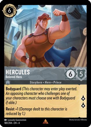 Hercules - Beloved Hero (180/204) [Ursulas Return] Cold Foil Lorcana Single Disney