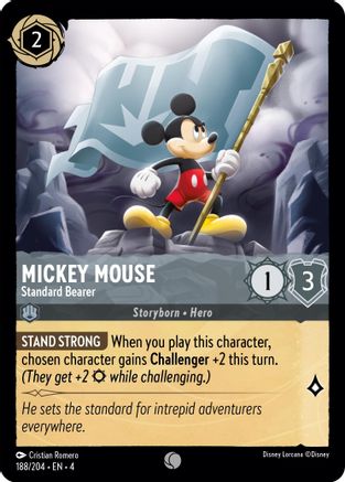 Mickey Mouse - Standard Bearer (188/204) [Ursulas Return] Cold Foil Lorcana Single Disney