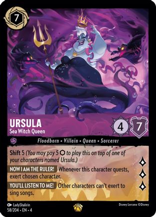 Ursula - Sea Witch Queen (58/204) [Ursulas Return] Cold Foil Lorcana Single Disney
