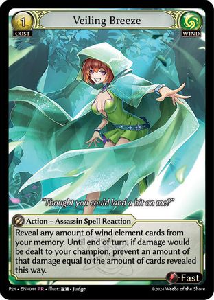Veiling Breeze (044) [Promotional Cards] Grand Archive Single Weebs of the Shore