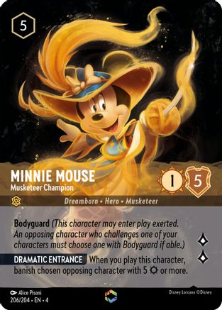 Minnie Mouse - Musketeer Champion (Enchanted) (206/204) [Ursulas Return] Holofoil Lorcana Single Disney