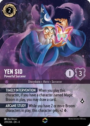 Yen Sid - Powerful Sorcerer (Enchanted) (209/204) [Ursulas Return] Holofoil Lorcana Single Disney