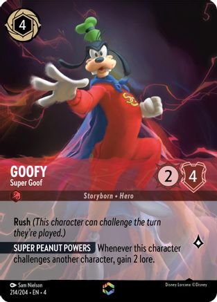 Goofy - Super Goof (Enchanted) (214/204) [Ursulas Return] Holofoil Lorcana Single Disney