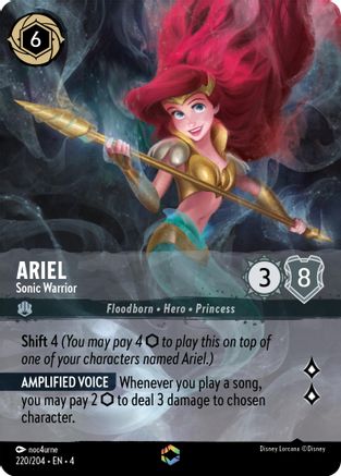 Ariel - Sonic Warrior (Enchanted) (220/204) [Ursulas Return] Holofoil Lorcana Single Disney