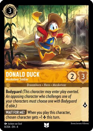Donald Duck - Musketeer Soldier (8/204) [Ursulas Return] Cold Foil Lorcana Single Disney