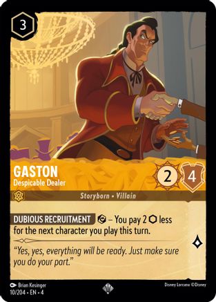 Gaston - Despicable Dealer (10/204) [Ursulas Return] Cold Foil Lorcana Single Disney