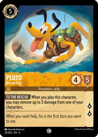 Pluto - Rescue Dog (20/204) [Ursulas Return] Cold Foil Lorcana Single Disney