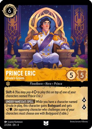Prince Eric - Ursula's Groom (22/204) [Ursulas Return] Lorcana Single Disney