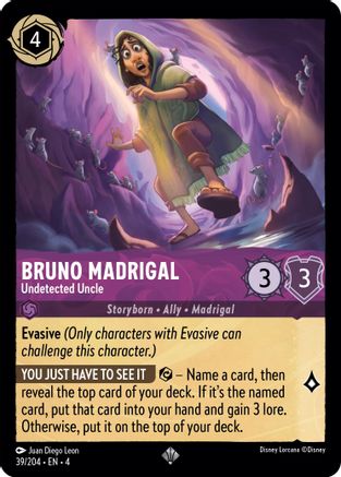 Bruno Madrigal - Undetected Uncle (39/204) [Ursulas Return] Cold Foil Lorcana Single Disney