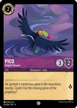 Pico - Helpful Toucan (55/204) [Ursulas Return] Cold Foil Lorcana Single Disney