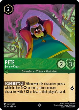 Pete - Born to Cheat (85/204) [Ursulas Return] Lorcana Single Disney