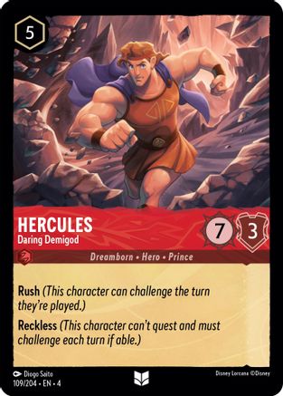 Hercules - Daring Demigod (109/204) [Ursulas Return] Lorcana Single Disney