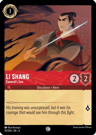 Li Shang - General's Son (111/204) [Ursulas Return] Cold Foil Lorcana Single Disney