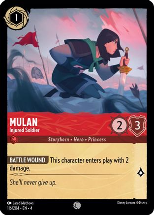 Mulan - Injured Soldier (116/204) [Ursulas Return] Lorcana Single Disney