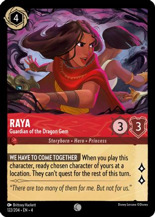 Raya - Guardian of the Dragon Gem (122/204) [Ursulas Return] Cold Foil Lorcana Single Disney