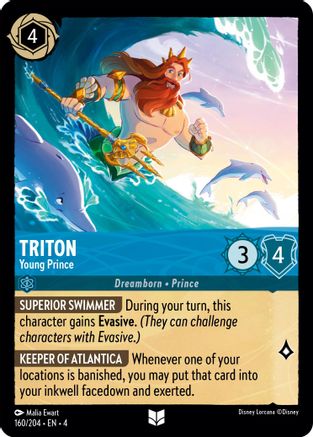 Triton - Young Prince (160/204) [Ursulas Return] Lorcana Single Disney
