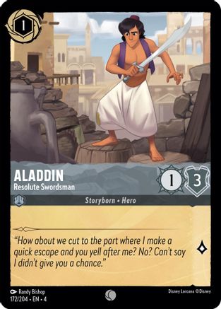 Aladdin - Resolute Swordsman (172/204) [Ursulas Return] Lorcana Single Disney