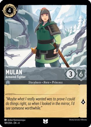 Mulan - Armored Fighter (189/204) [Ursulas Return] Cold Foil Lorcana Single Disney