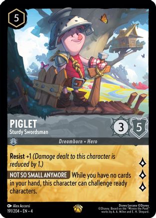 Piglet - Sturdy Swordsman (191/204) [Ursulas Return] Lorcana Single Disney