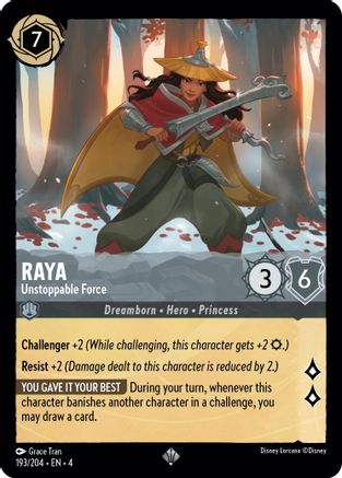 Raya - Unstoppable Force (193/204) [Ursulas Return] Lorcana Single Disney