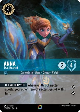 Anna - True-Hearted (Enchanted) (217/204) [Ursulas Return] Holofoil Lorcana Single Disney