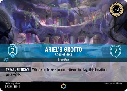 Ariel's Grotto - A Secret Place (Enchanted) (219/204) [Ursulas Return] Holofoil Lorcana Single Disney