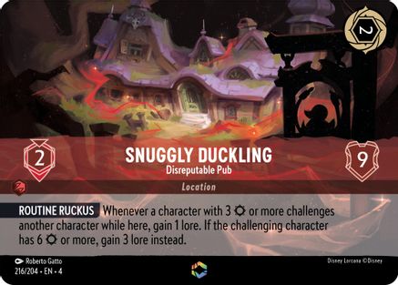 Snuggly Duckling - Disreputable Pub (Enchanted) (216/204) [Ursulas Return] Holofoil Lorcana Single Disney