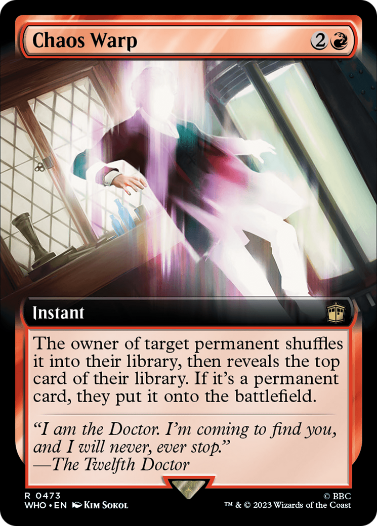 Chaos Warp (WHO-473) [Doctor Who] (Extended Art) MTG Single Wizards of the Coast