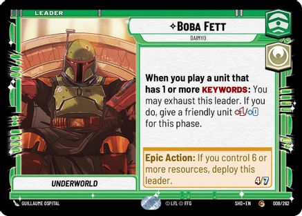 Boba Fett - Daimyo (008/262)[Shadows of the Galaxy] Star Wars: Unlimited Single Disney
