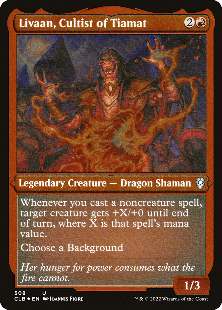 Livaan, Cultist of Tiamat (CLB-508) [Commander Legends: Battle for Baldur's Gate] Etched Foil MTG Single Wizards of the Coast