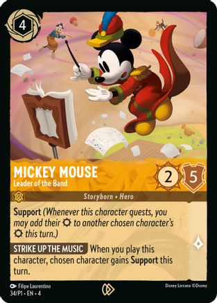 Mickey Mouse - Leader of the Band (34) [Disney Lorcana Promo Cards] Cold Foil Lorcana Single Disney