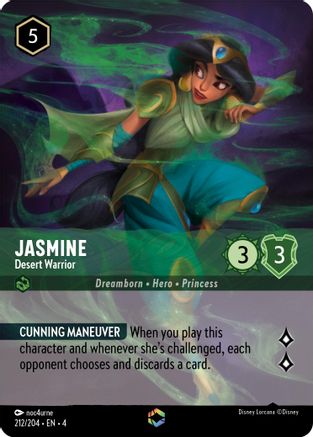 Jasmine - Desert Warrior (Enchanted) (212/204) [Ursulas Return] Holofoil Lorcana Single Disney