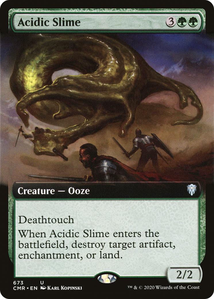 Acidic Slime (CMR-673) [Commander Legends] (Extended Art) MTG Single Wizards of the Coast