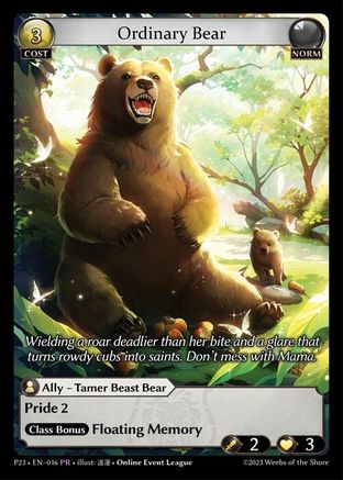 Ordinary Bear (016) [Promotional Cards] Foil Grand Archive Single Weebs of the Shore