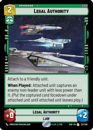 Legal Authority (124/262)[Shadows of the Galaxy] Foil Star Wars: Unlimited Single Disney