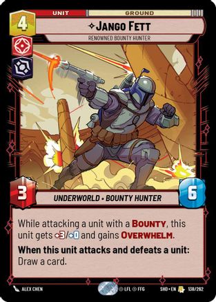 Jango Fett - Renowned Bounty Hunter (138/262)[Shadows of the Galaxy] Star Wars: Unlimited Single Disney