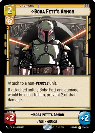 Boba Fett's Armor (224/262)[Shadows of the Galaxy] Foil Star Wars: Unlimited Single Disney