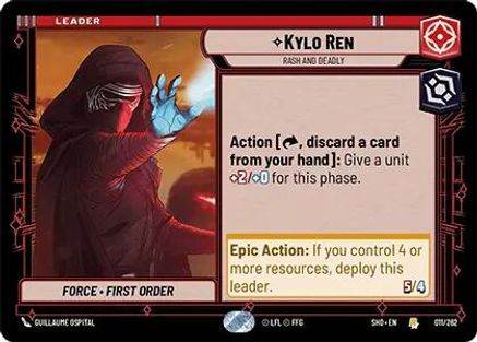 Kylo Ren - Rash and Deadly (011/262)[Shadows of the Galaxy] Star Wars: Unlimited Single Disney