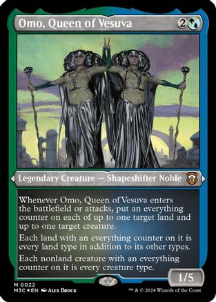 Omo, Queen of Vesuva (Foil Etched) (M3C-022) [Modern Horizons 3 Commander] Foil MTG Single Wizards of the Coast