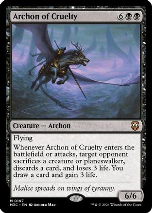 Archon of Cruelty (Ripple Foil) (M3C-197) [Modern Horizons 3 Commander] Foil MTG Single Wizards of the Coast