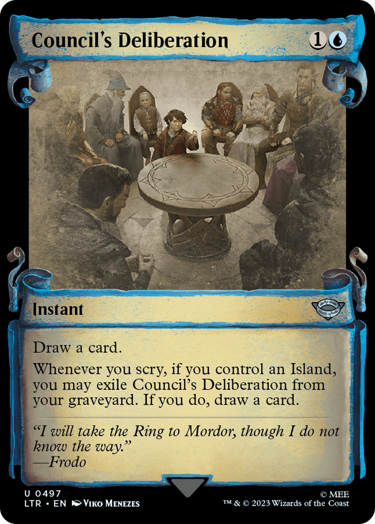 Council's Deliberation (Showcase Scrolls) (LTR-497) [The Lord of the Rings: Tales of Middle-earth] (Showcase) Foil MTG Single Wizards of the Coast