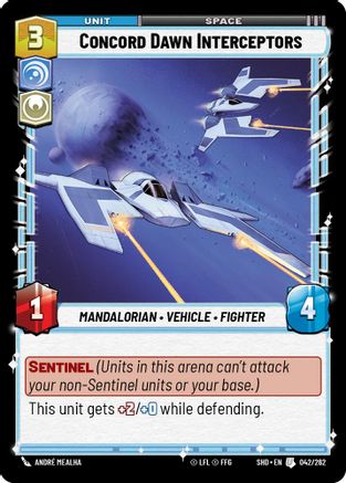 Concord Dawn Interceptors (042/262)[Shadows of the Galaxy] Foil Star Wars: Unlimited Single Disney