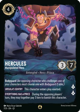 Hercules - Manipulated Hero (7/31) [Illumineers Quest Deep Trouble] Lorcana Single Disney