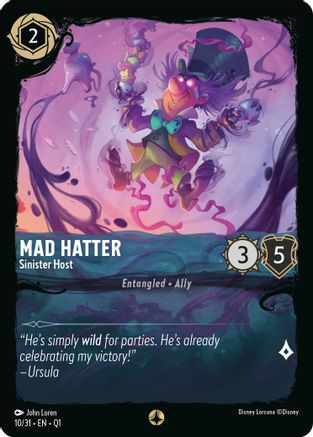 Mad Hatter - Sinister Host (10/31) [Illumineers Quest Deep Trouble] Lorcana Single Disney