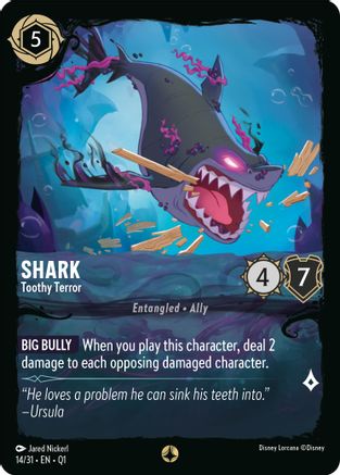 Shark - Toothy Terror (14/31) [Illumineers Quest Deep Trouble] Lorcana Single Disney