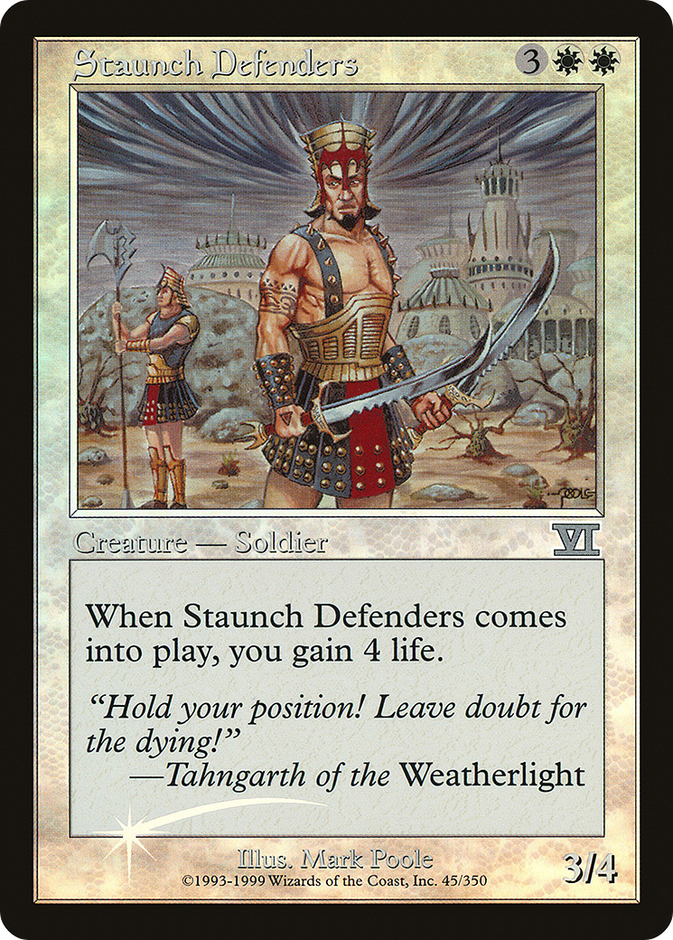 Staunch Defenders (FNM-) [Misc] Friday Night Magic 2000 Foil MTG Single Wizards of the Coast