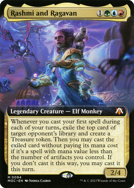 Rashmi and Ragavan (MOC-094) [March of the Machine Commander] (Extended Art) MTG Single Wizards of the Coast