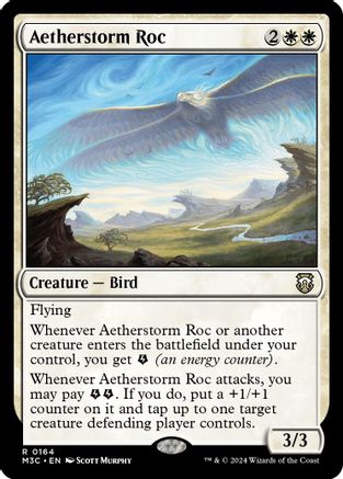 Aetherstorm Roc (Ripple Foil) (M3C-164) [Modern Horizons 3 Commander] Foil MTG Single Wizards of the Coast