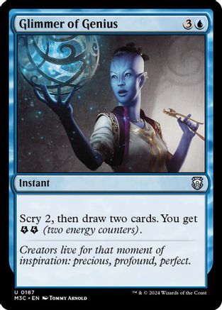 Glimmer of Genius (Ripple Foil) (M3C-187) [Modern Horizons 3 Commander] Foil MTG Single Wizards of the Coast