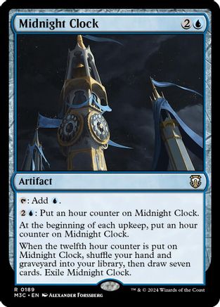 Midnight Clock (Ripple Foil) (M3C-189) [Modern Horizons 3 Commander] Foil MTG Single Wizards of the Coast